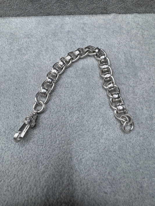 Sterling Silver Plain Rollerball Bracelet 10mm
