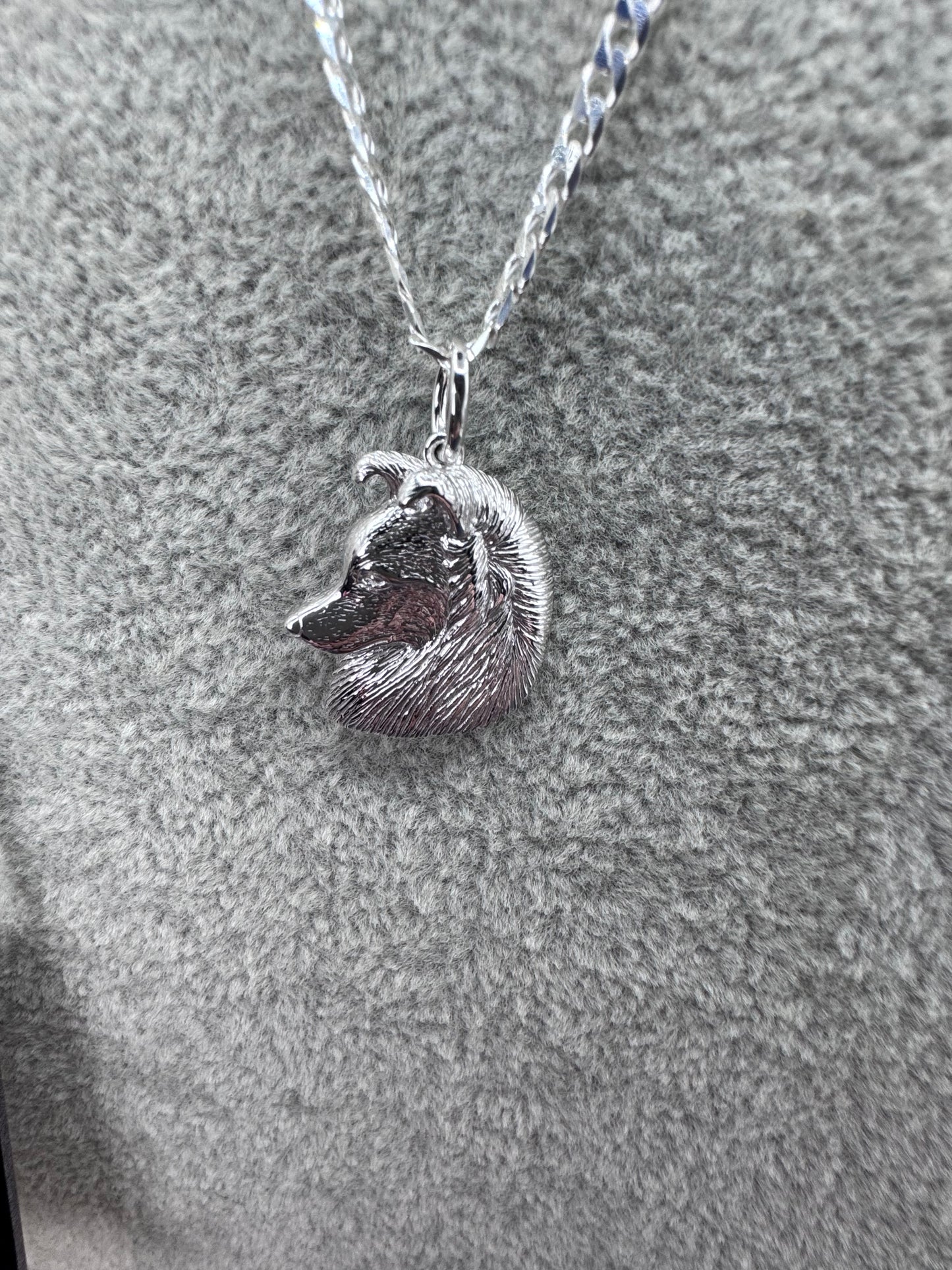 Sterling Silver Shetland Sheepdog Pendant 27.5mm