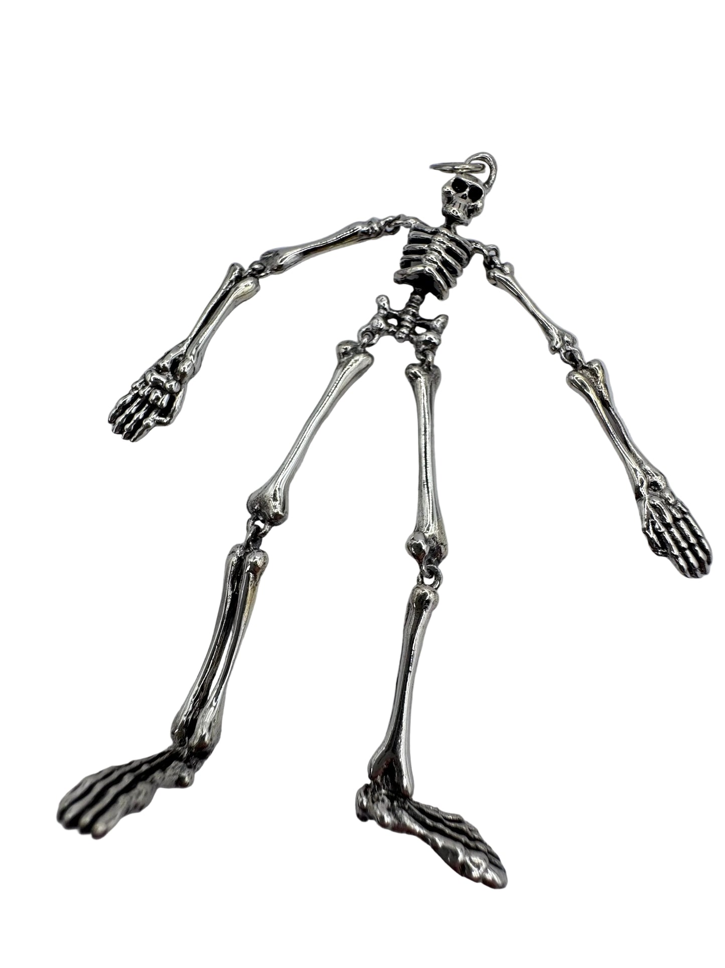 Sterling Silver Large Articulated Skeleton Pendant