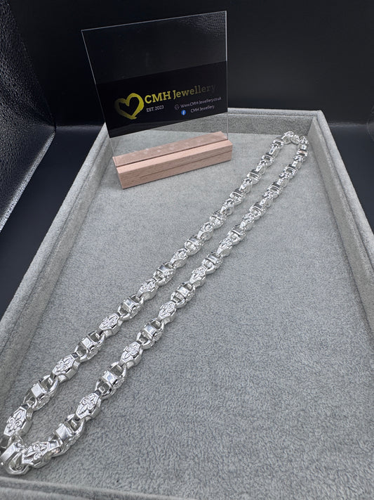 Sterling Silver Large Motif Mariner Chain Necklace