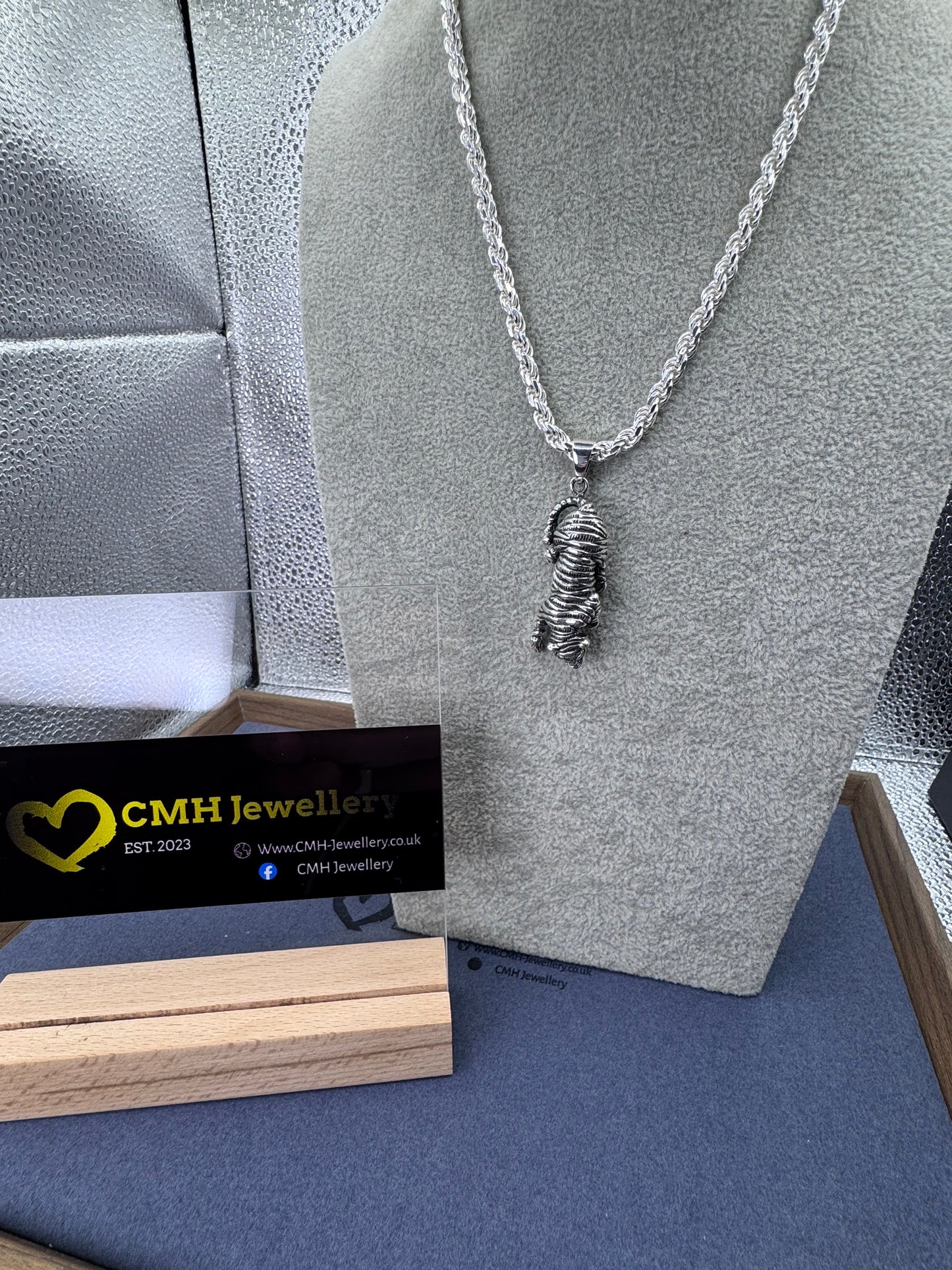 Sterling Silver Tiger Pendant