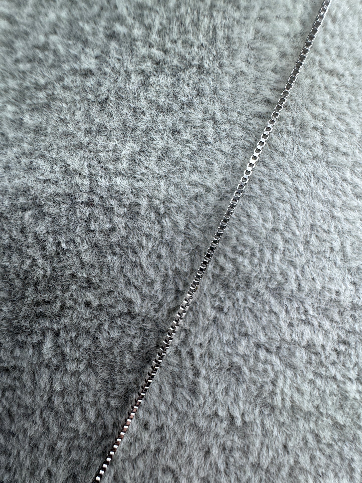Sterling Silver Cz Pendant W/Micro Box Chain