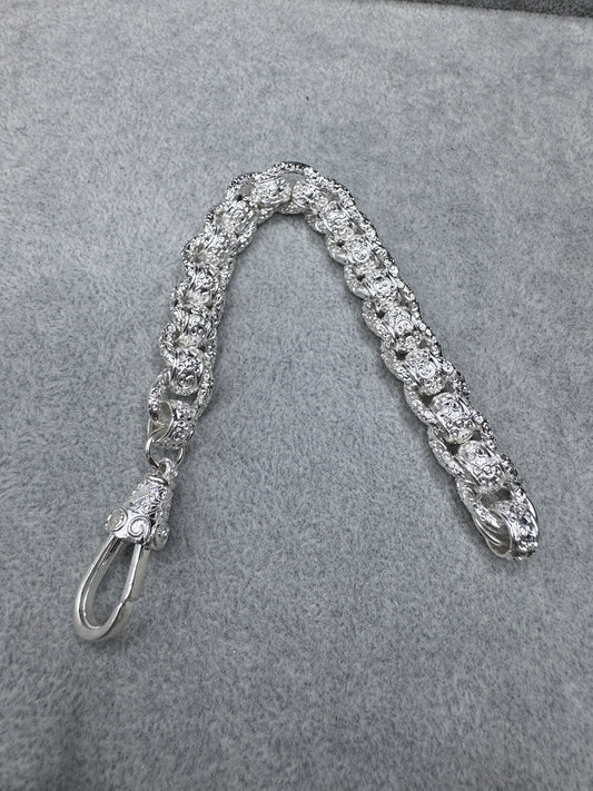 Sterling Silver Patterned Rollerball Bracelet 13.5mm