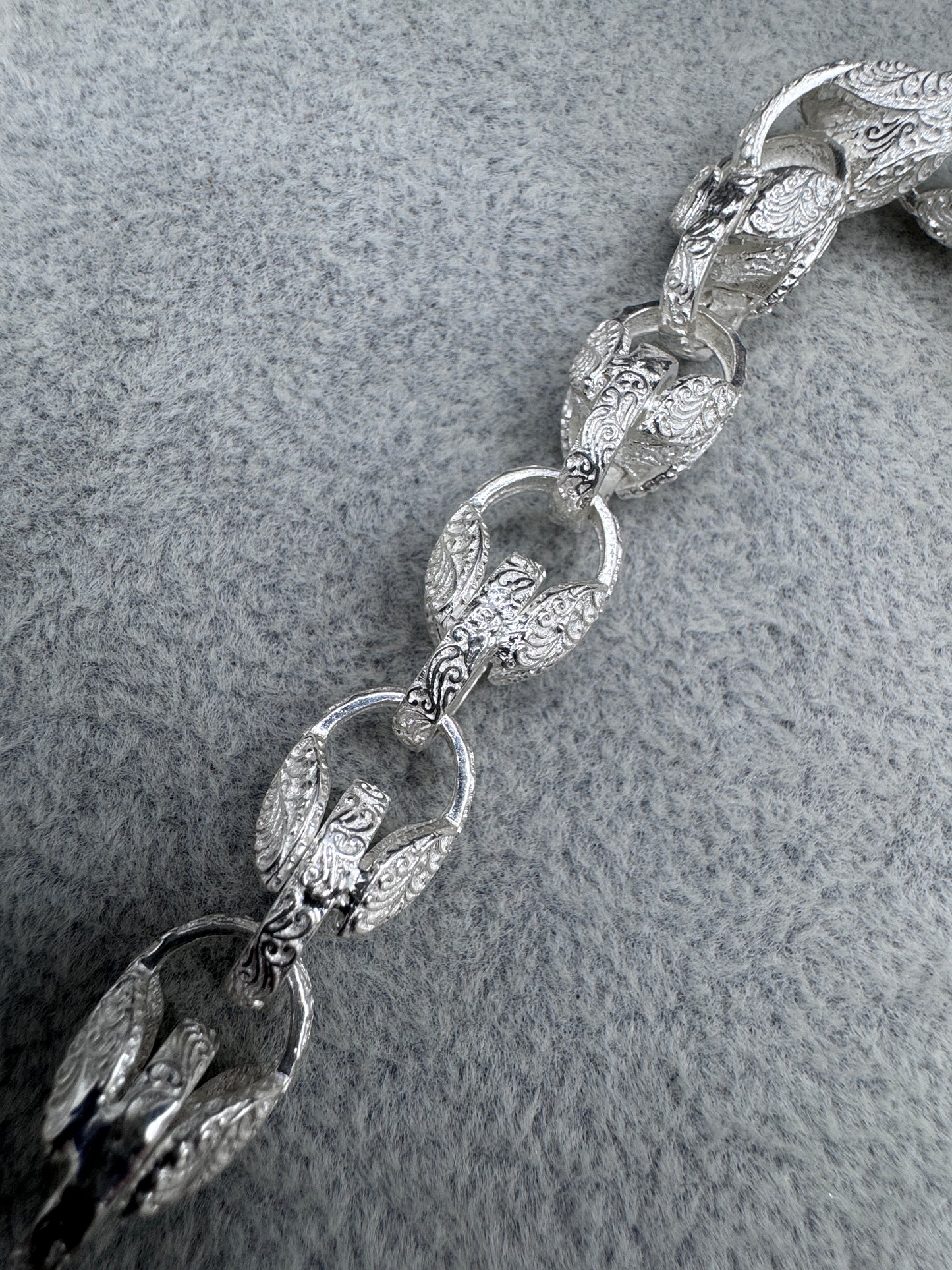 Sterling Silver Patterned Tulip Bracelet 10.5mm