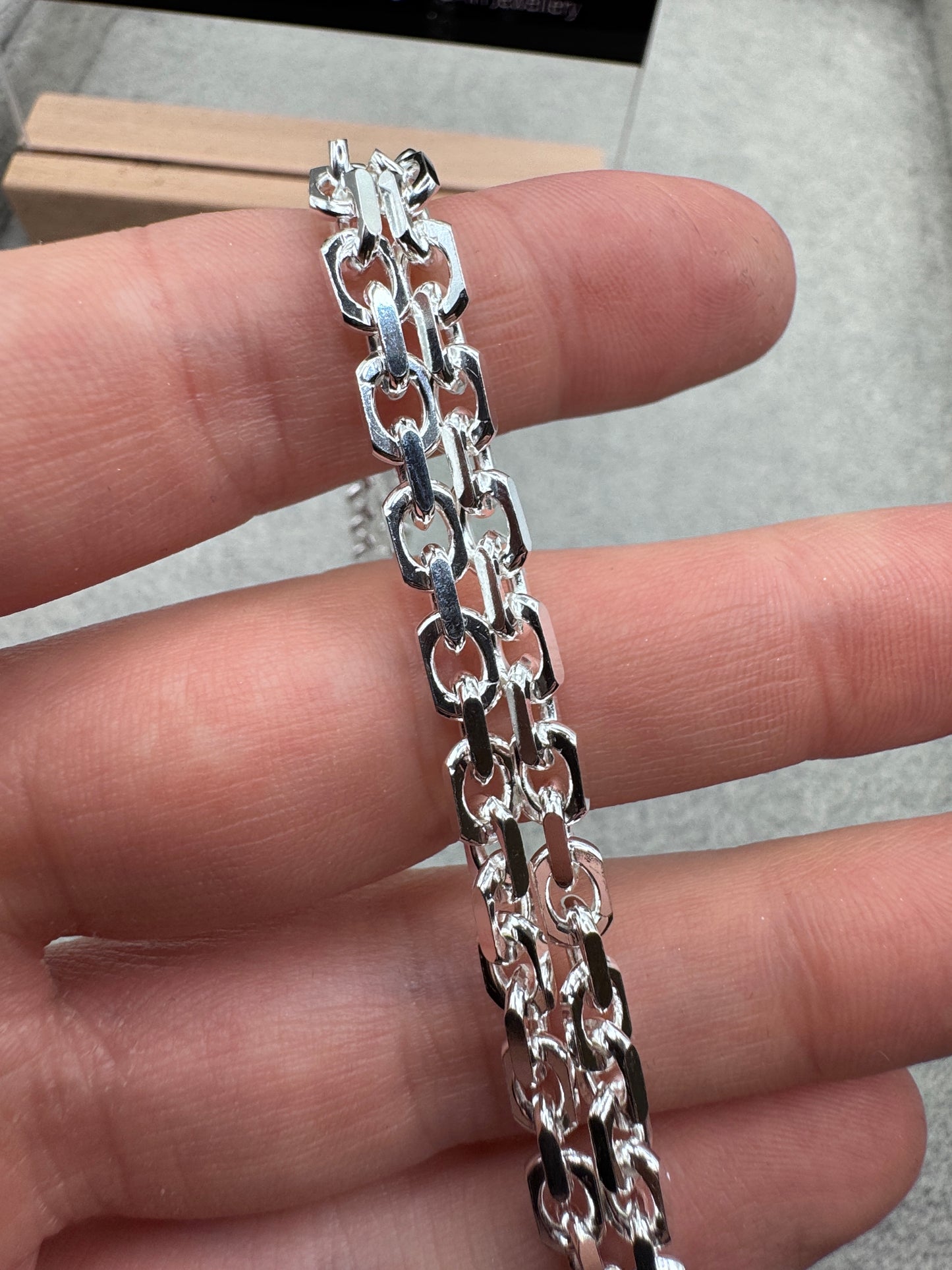 Sterling Silver Diamond Cut Belcher Chain 4mm