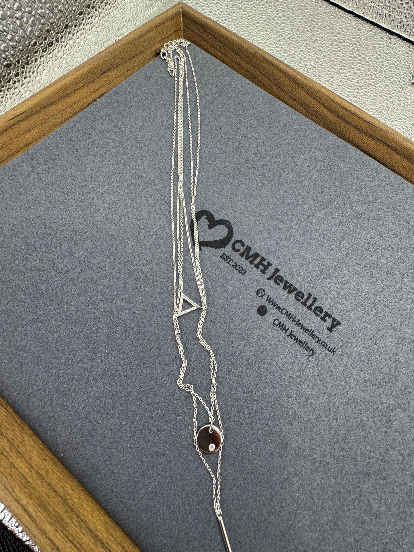 Sterling Silver Layered Geometric Necklace