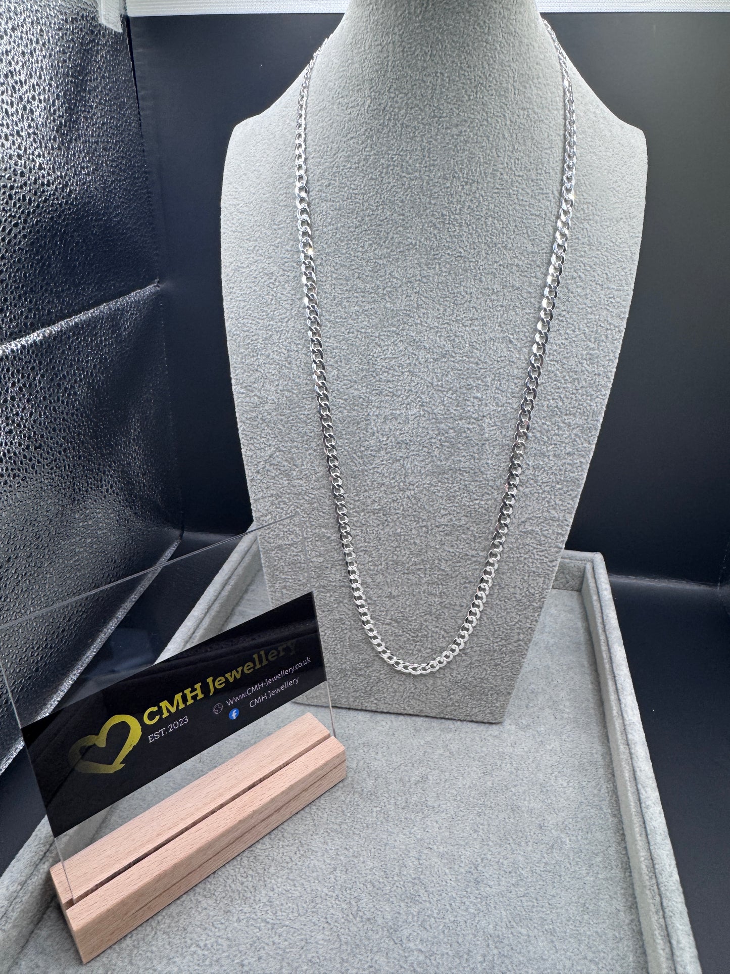 Sterling Silver Flat Curb Chain Necklace 6mm