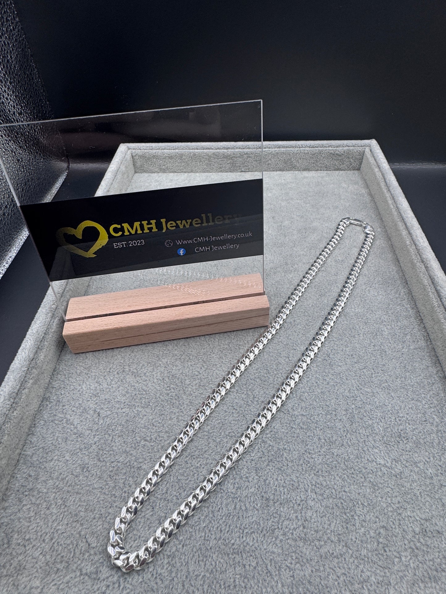 Sterling Silver Cuban Chain Necklace 7mm