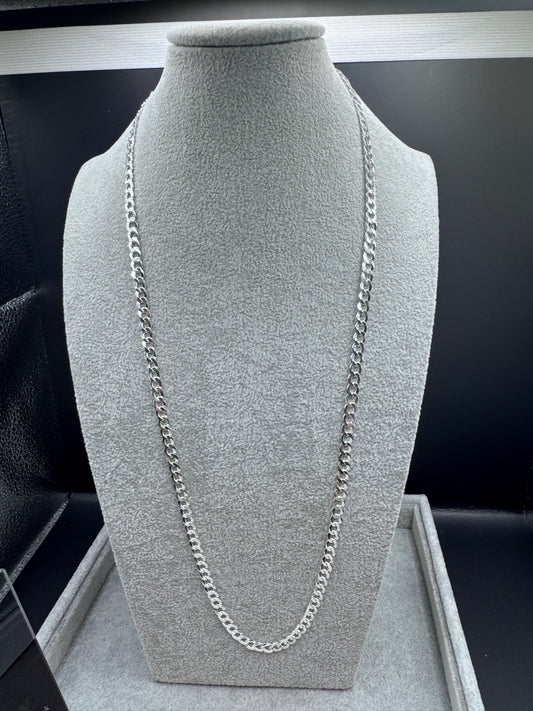 Sterling Silver Flat Curb Chain Necklace 6mm