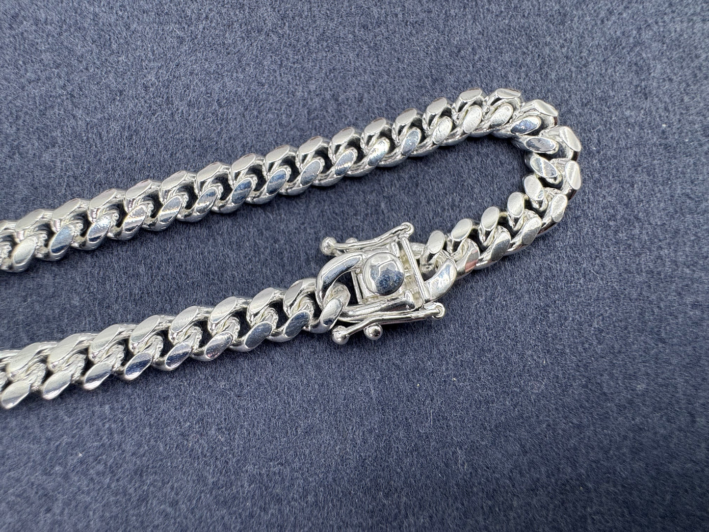Sterling Silver Cuban Chain Necklace w/Locking Clasp 6mm