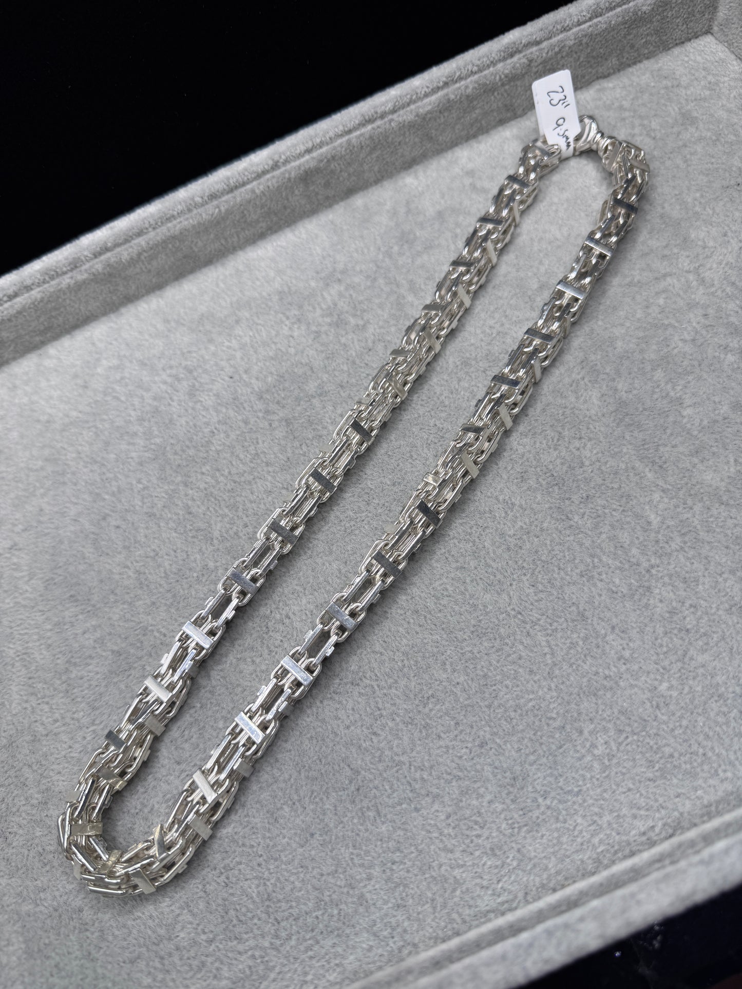 Sterling Silver Cage Chain Necklace 9.5mm