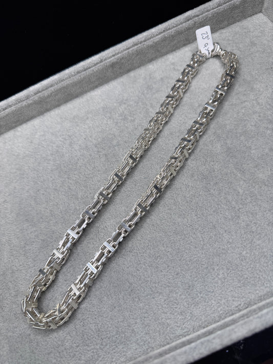Sterling Silver Cage Chain Necklace 9.5mm