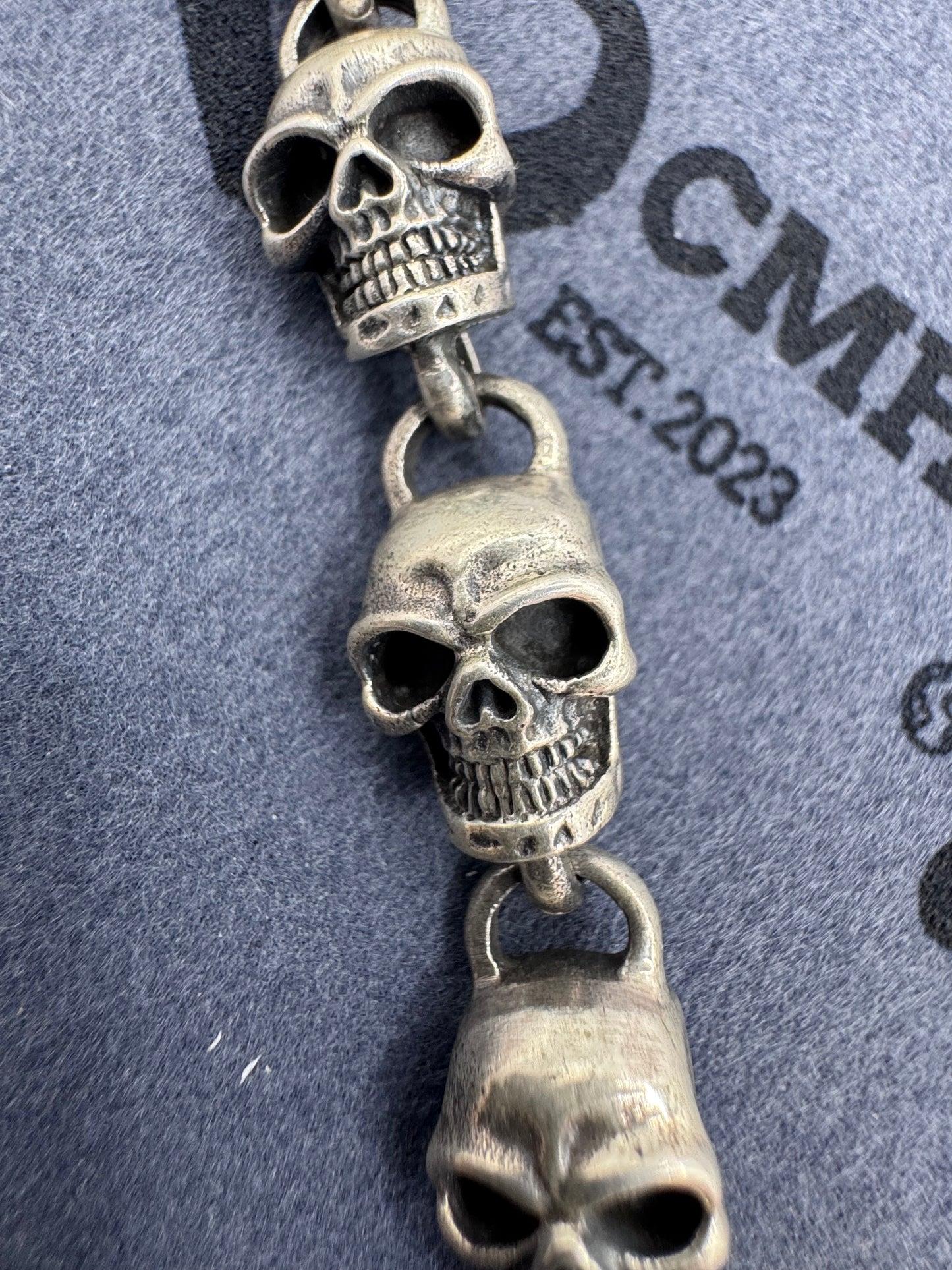 Sterling Silver Skull Bracelet 9.5mm