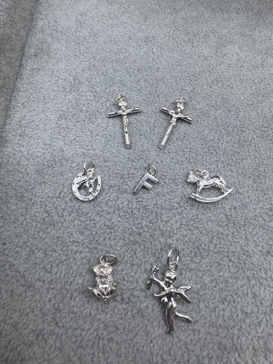Sterling Silver Small Crucifix Charm Pendant (chain optional)