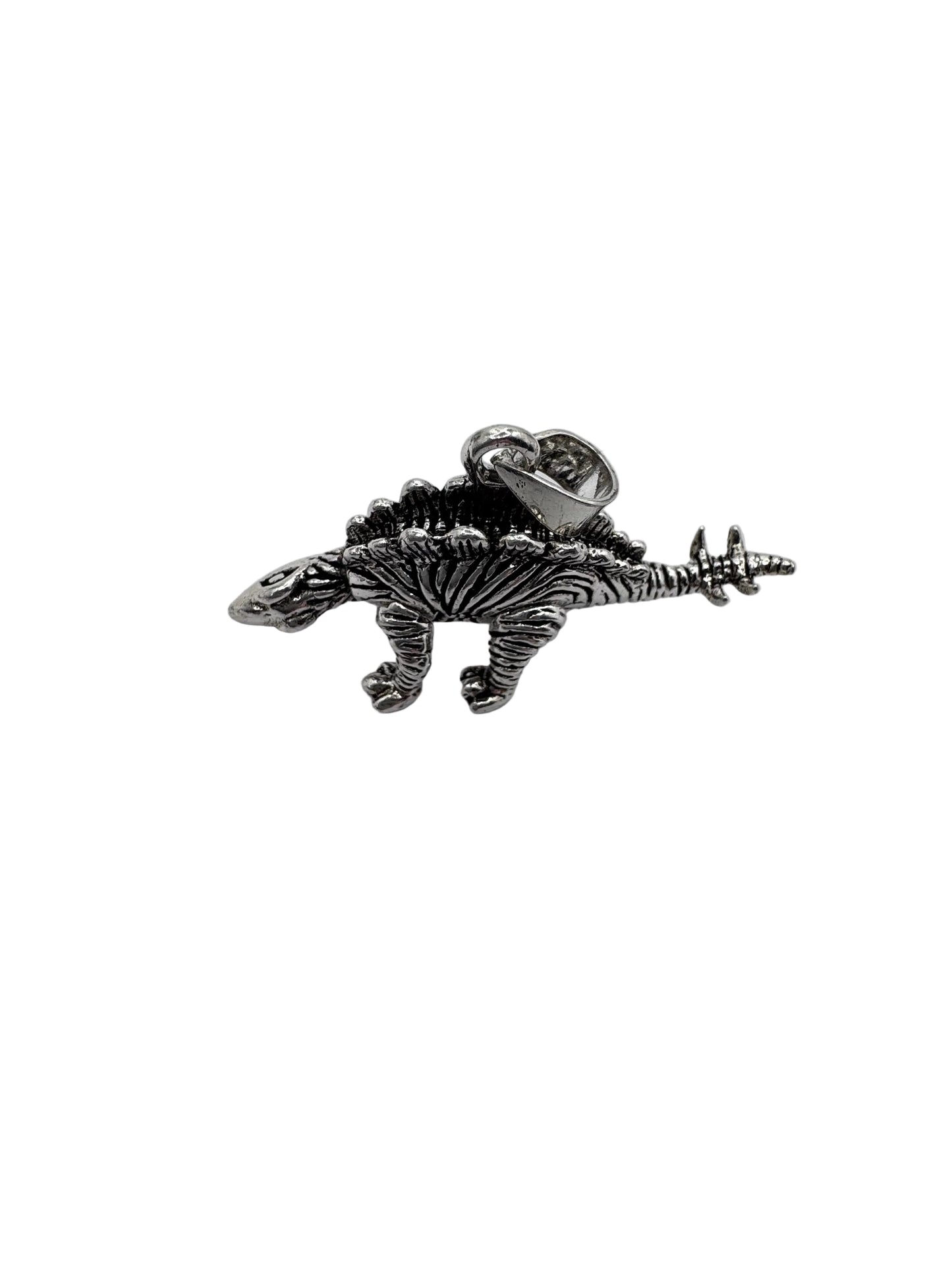 Sterling Silver Articulated Stegosaurus Pendant