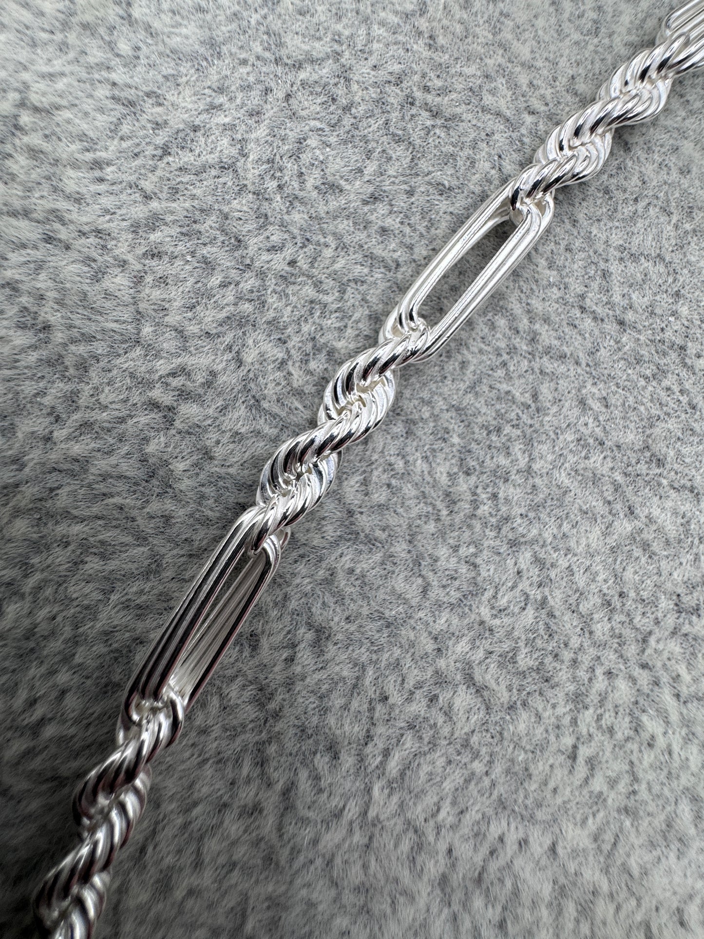 Sterling Silver Milano Rope Bracelet 4.25mm