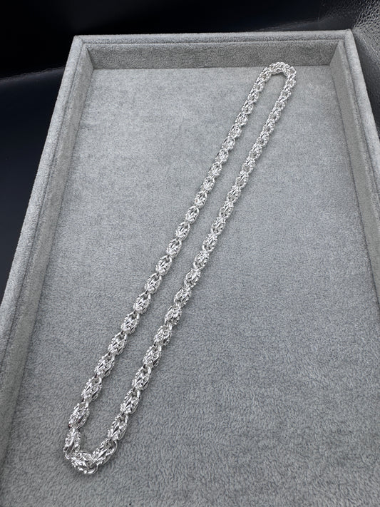 Sterling Silver Large Motif Link Chain Necklace