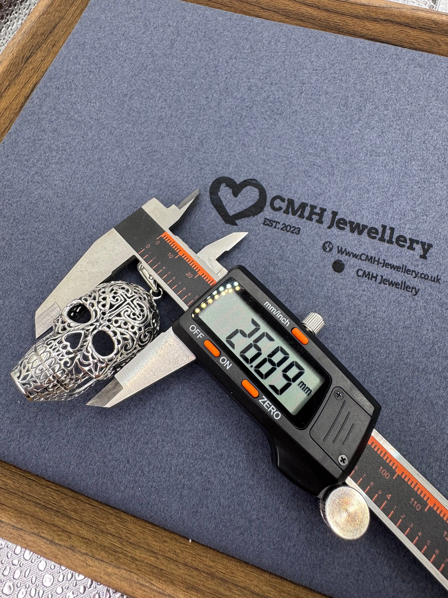 Sterling Silver Fancy Filigree Skull Pendant
