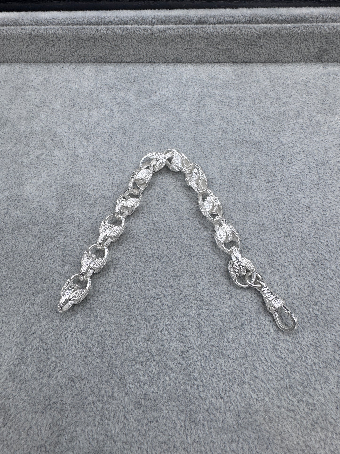 Sterling Silver Patterned Tulip Bracelet 10.5mm
