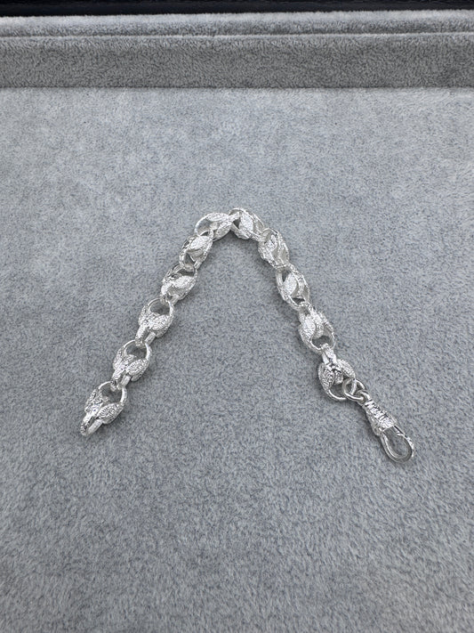 Sterling Silver Patterned Tulip Bracelet 10.5mm