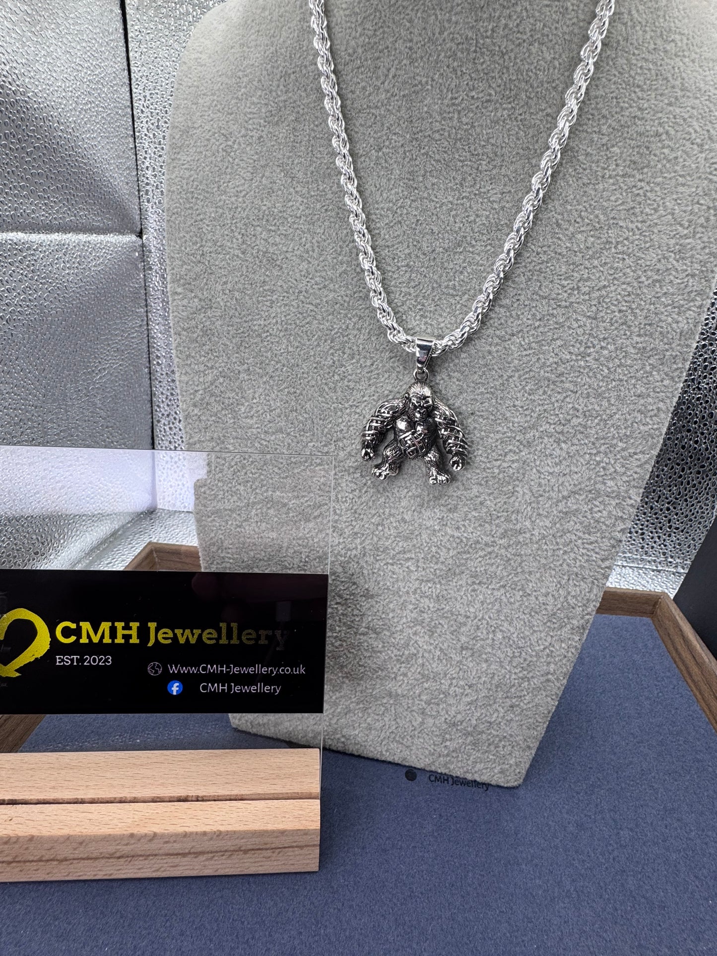 Sterling Silver Gorilla Pendant 🦍