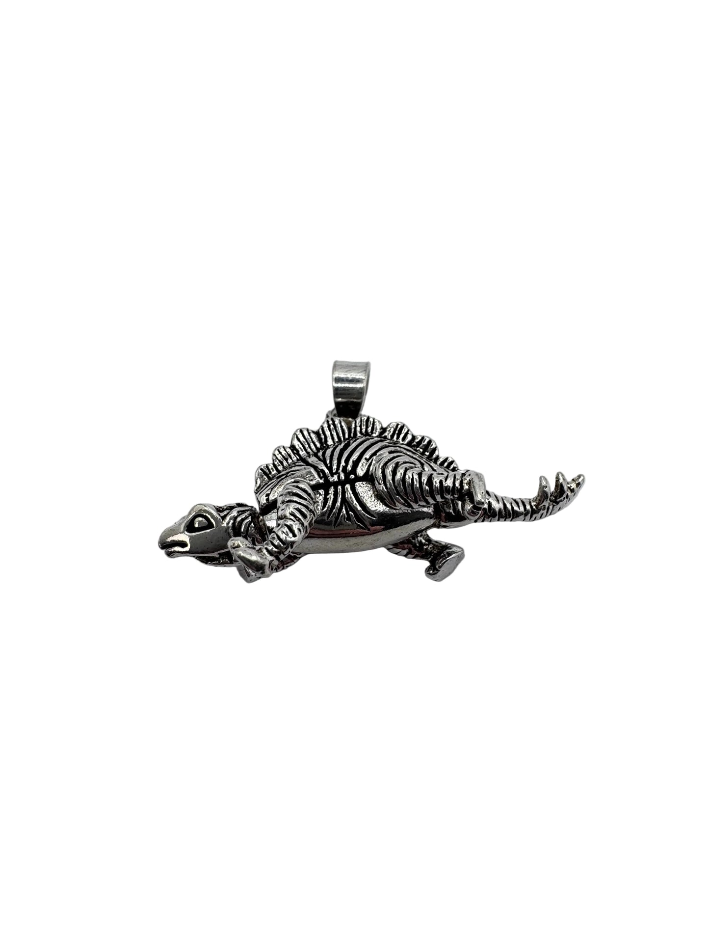 Sterling Silver Articulated Stegosaurus Pendant
