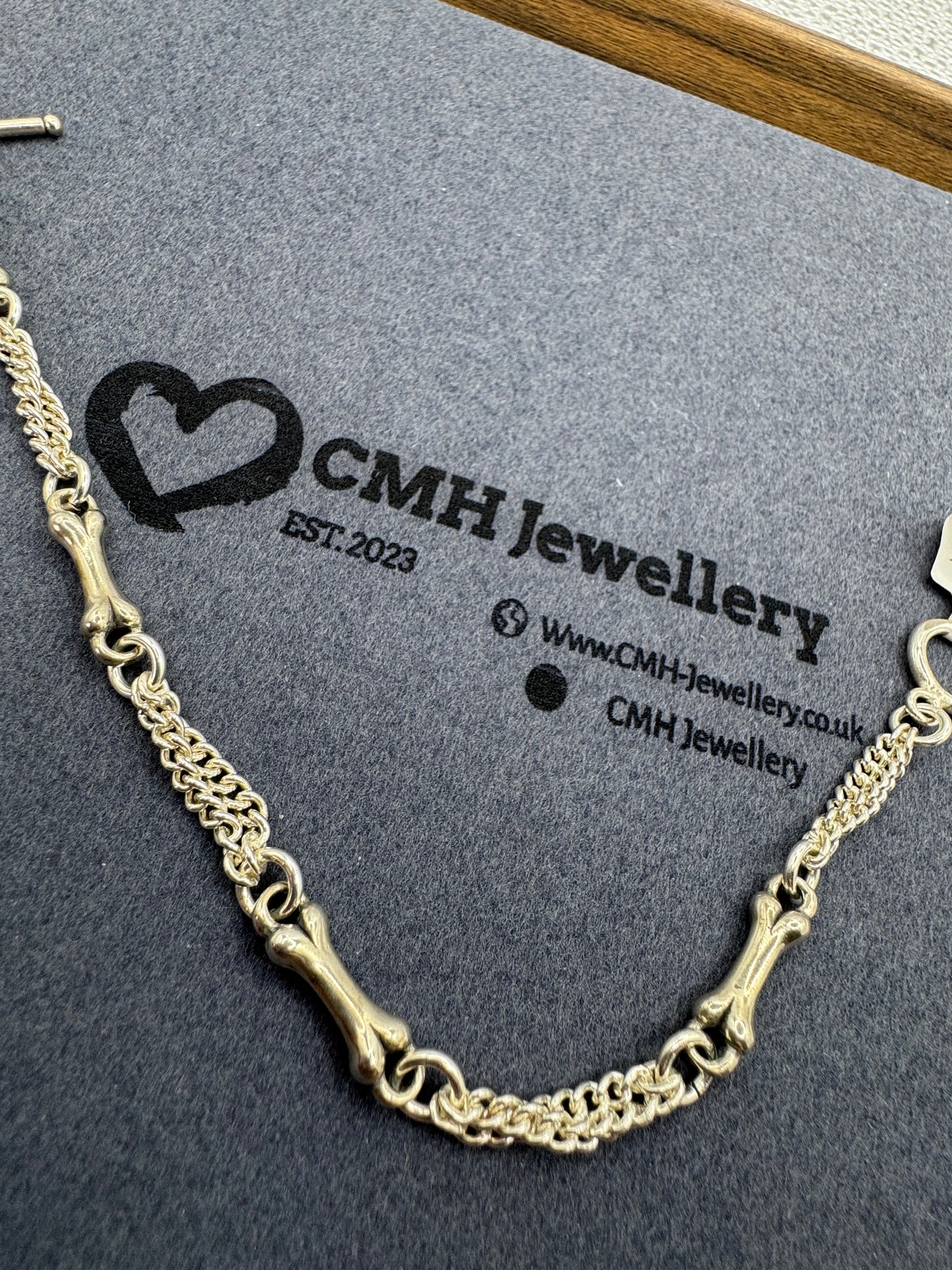 Sterling Silver Mini Bone & Curb Link Bracelet