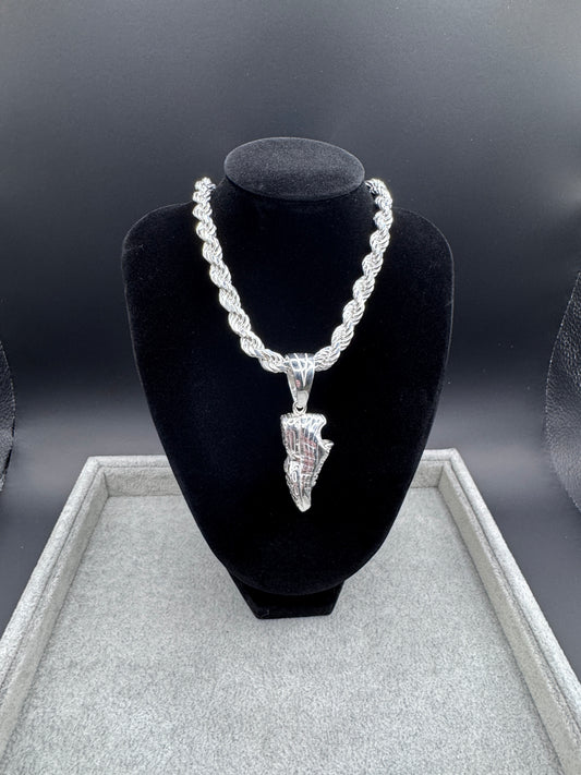 Sterling Silver Large Diamond Cut Rope Chain 8mm
