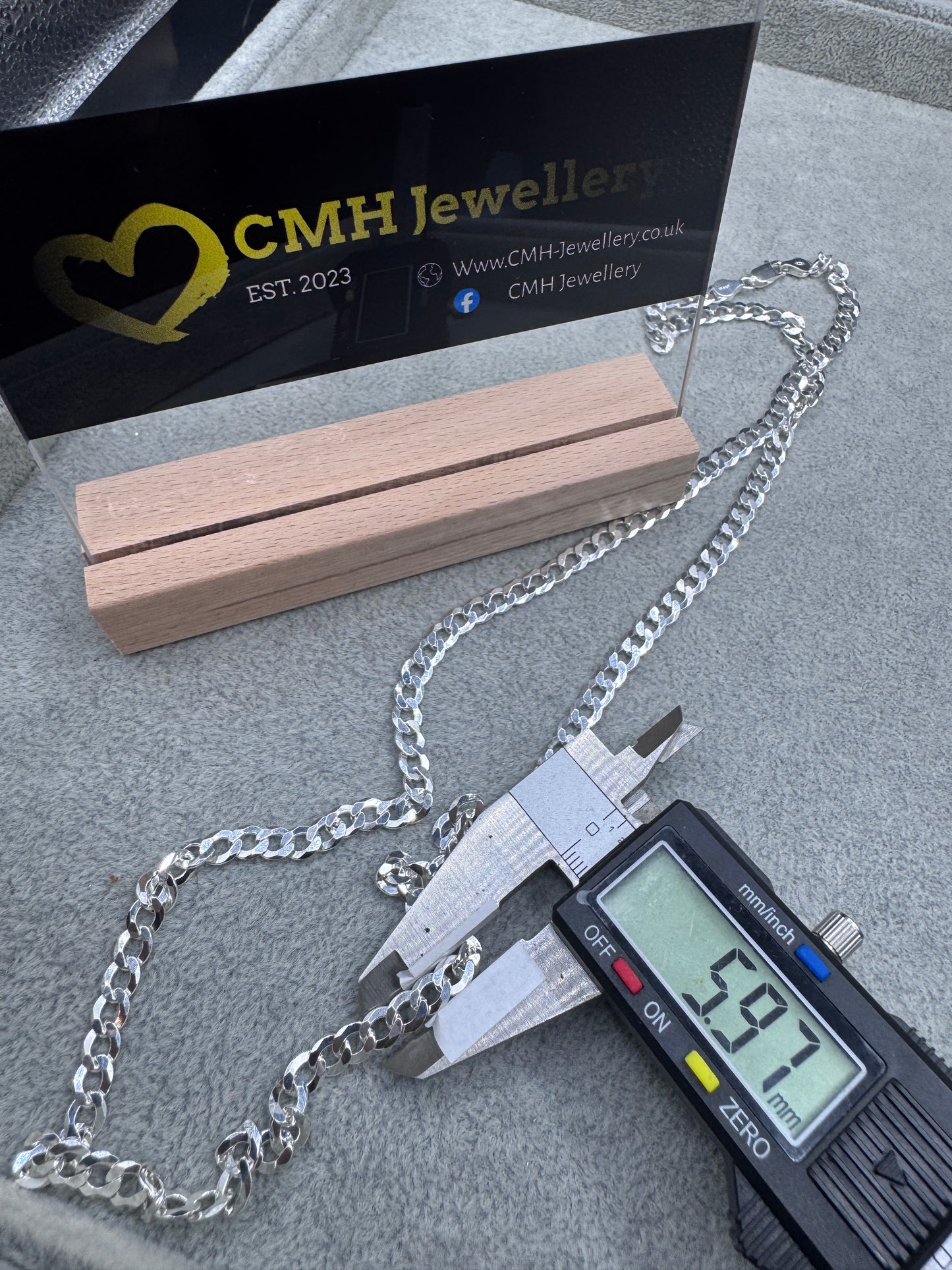 Sterling Silver Flat Curb Chain Necklace 6mm