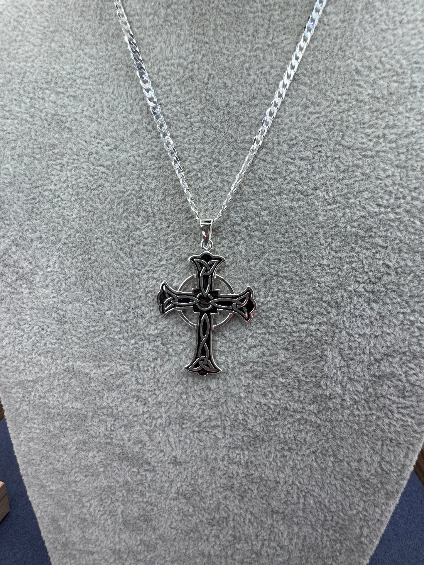 Sterling Silver Celtic Knot Cross 47.5mm