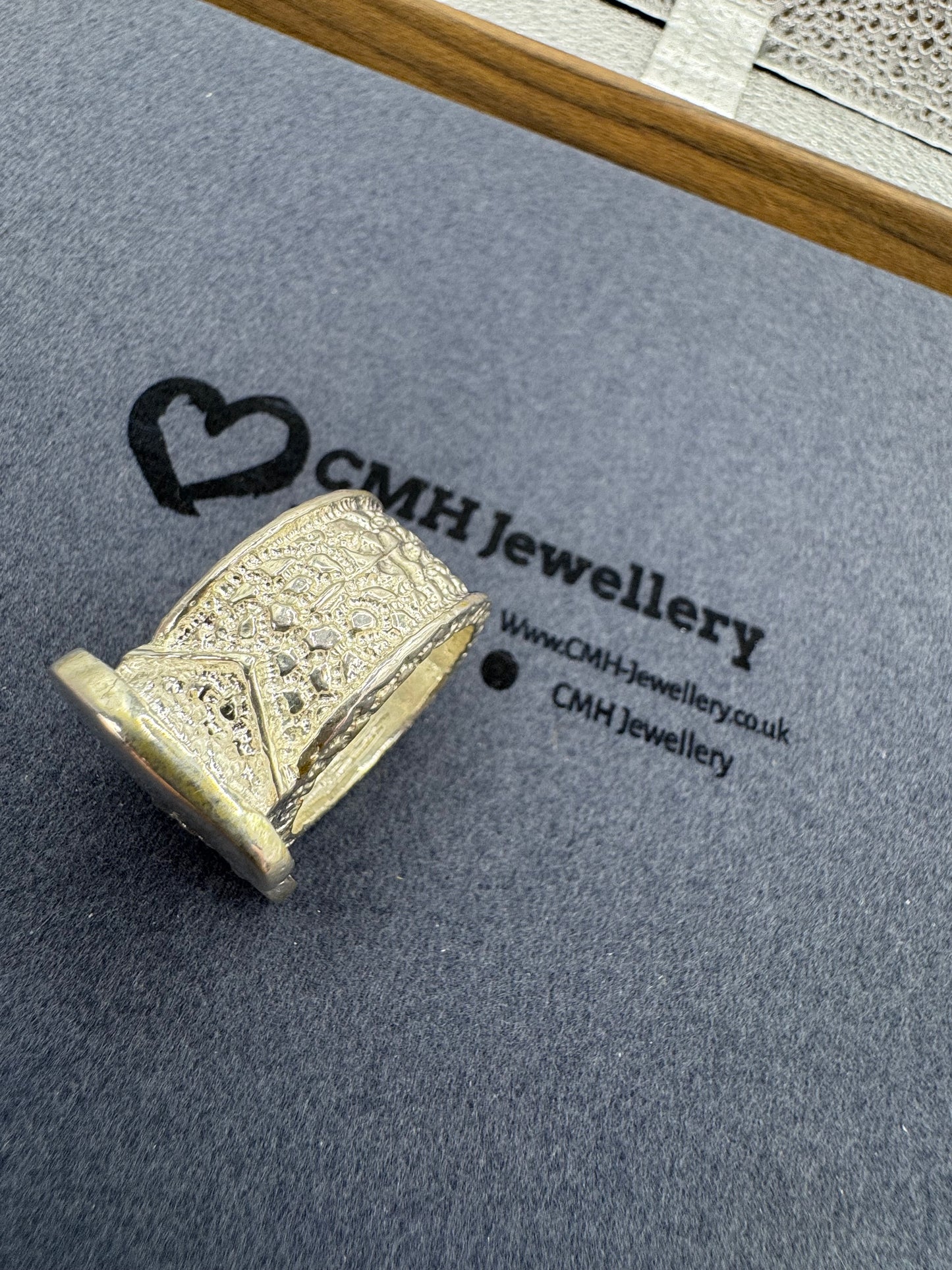 Sterling Silver XL Double Buckle Ring