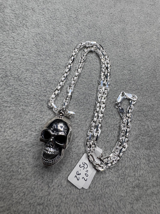 Sterling Silver Skull Pendant
