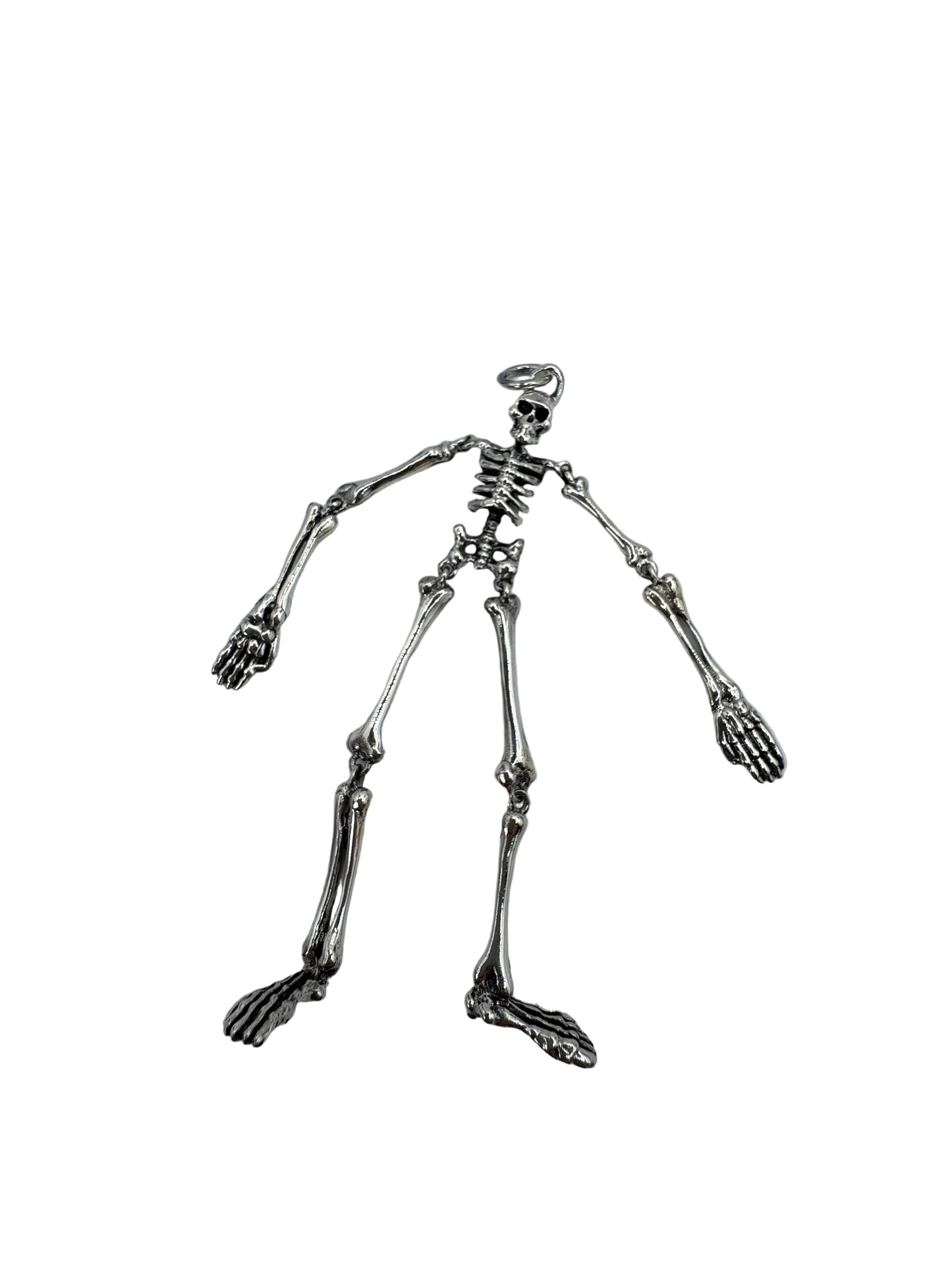 Sterling Silver Large Articulated Skeleton Pendant