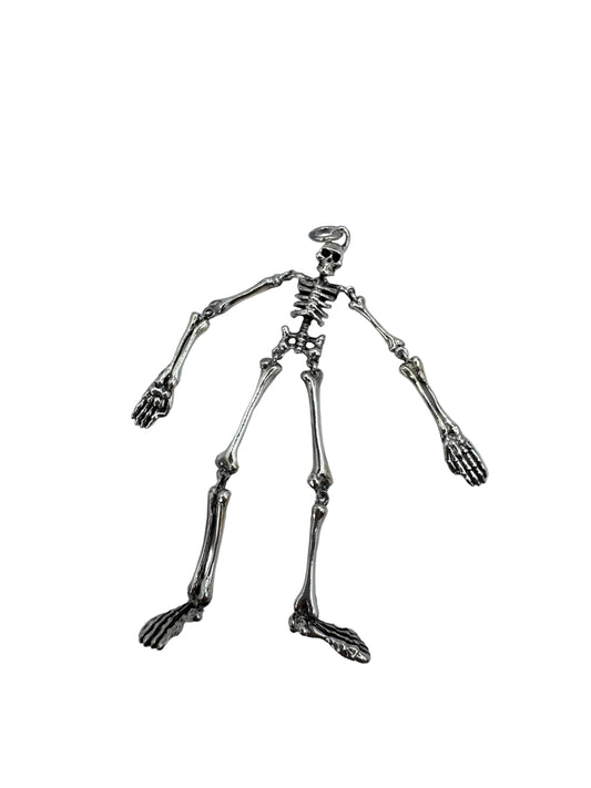 Sterling Silver Large Articulated Skeleton Pendant