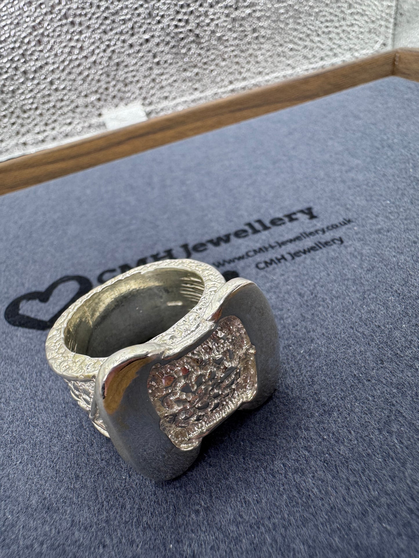 Sterling Silver XL Double Buckle Ring