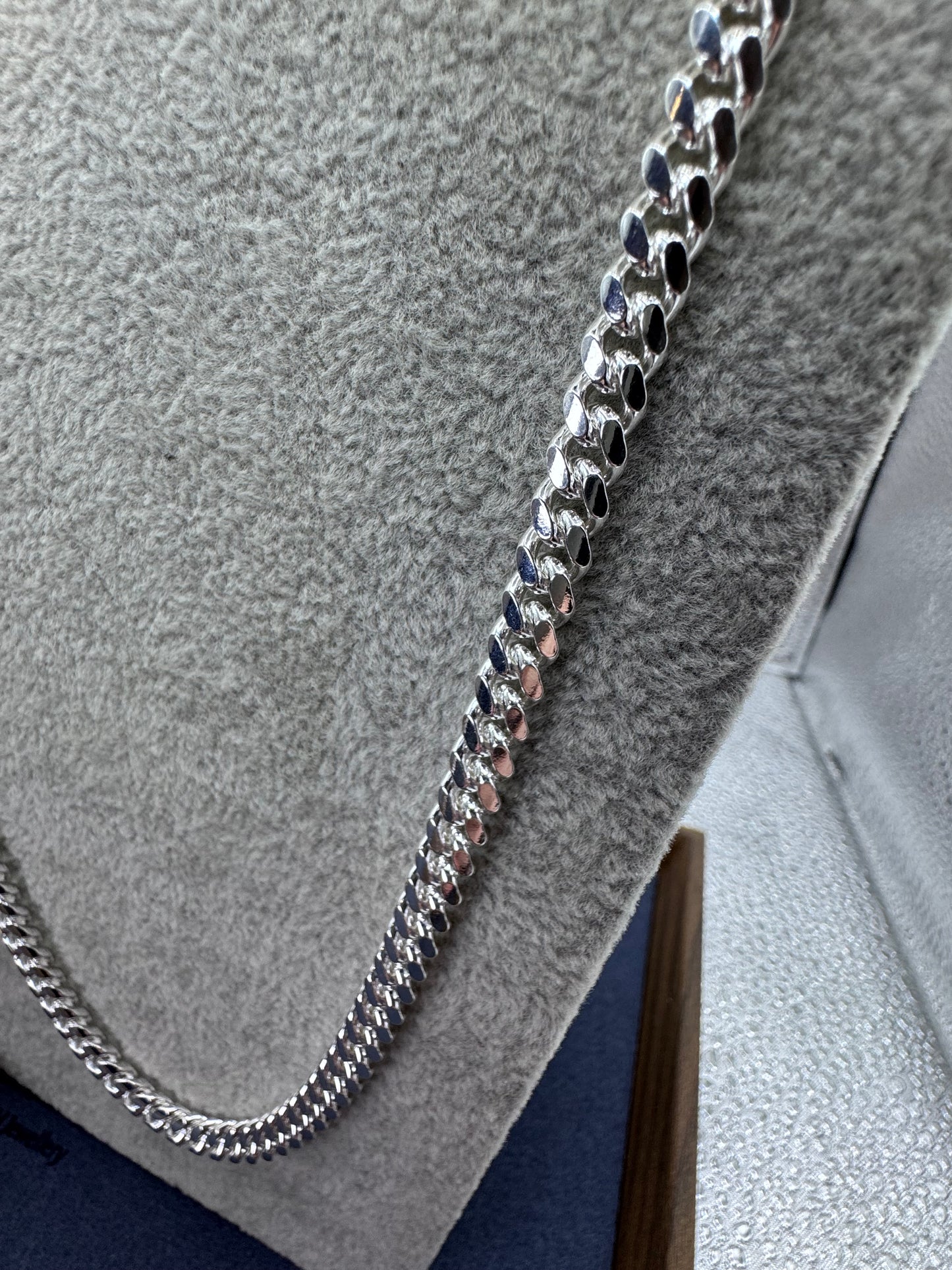 Sterling Silver Cuban Chain Necklace w/Locking Clasp 6mm