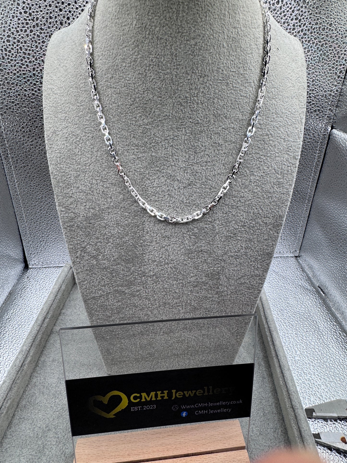 Sterling Silver Diamond Cut Belcher Chain 4mm