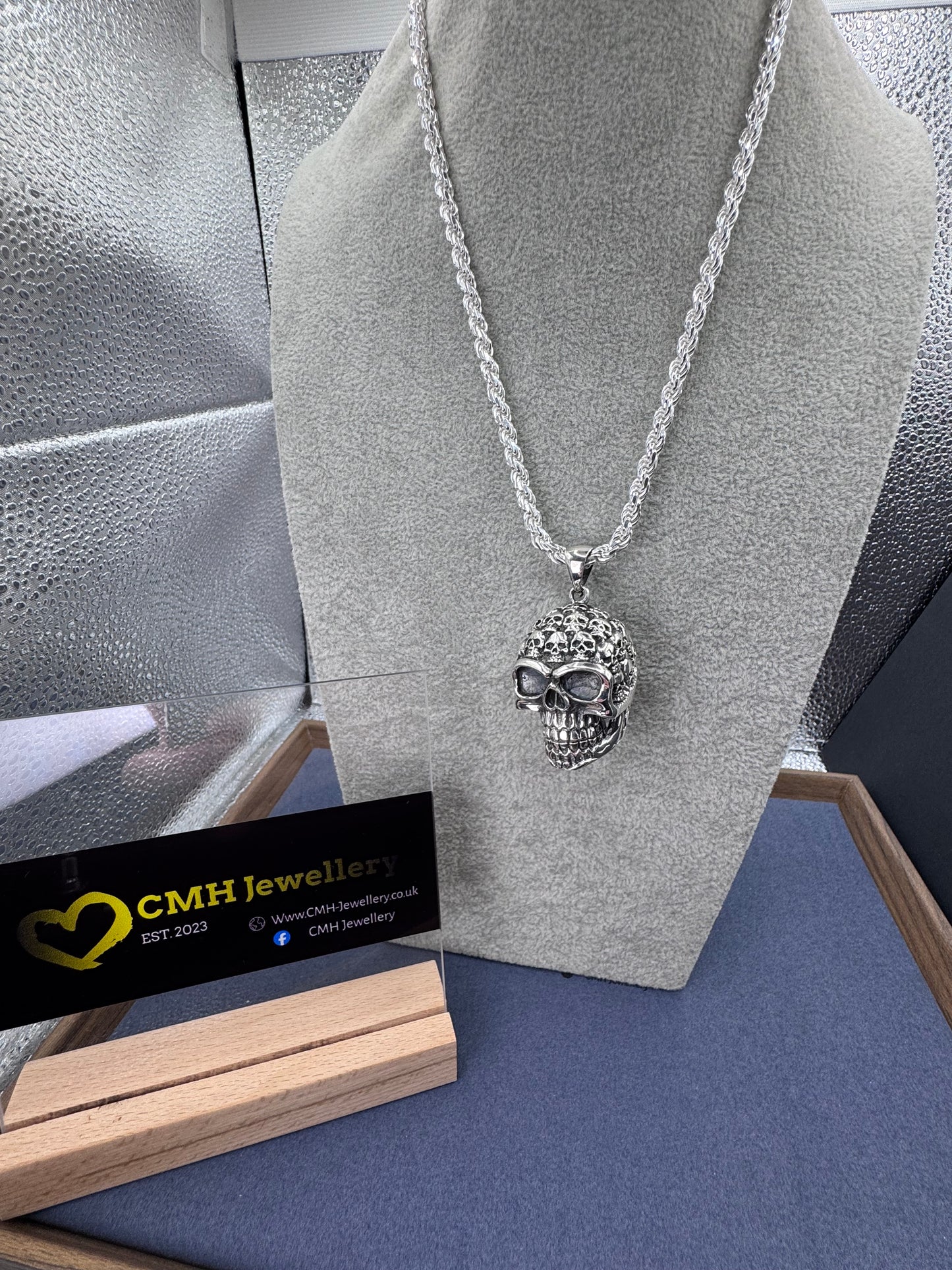 Sterling Silver XL Skull Pendant