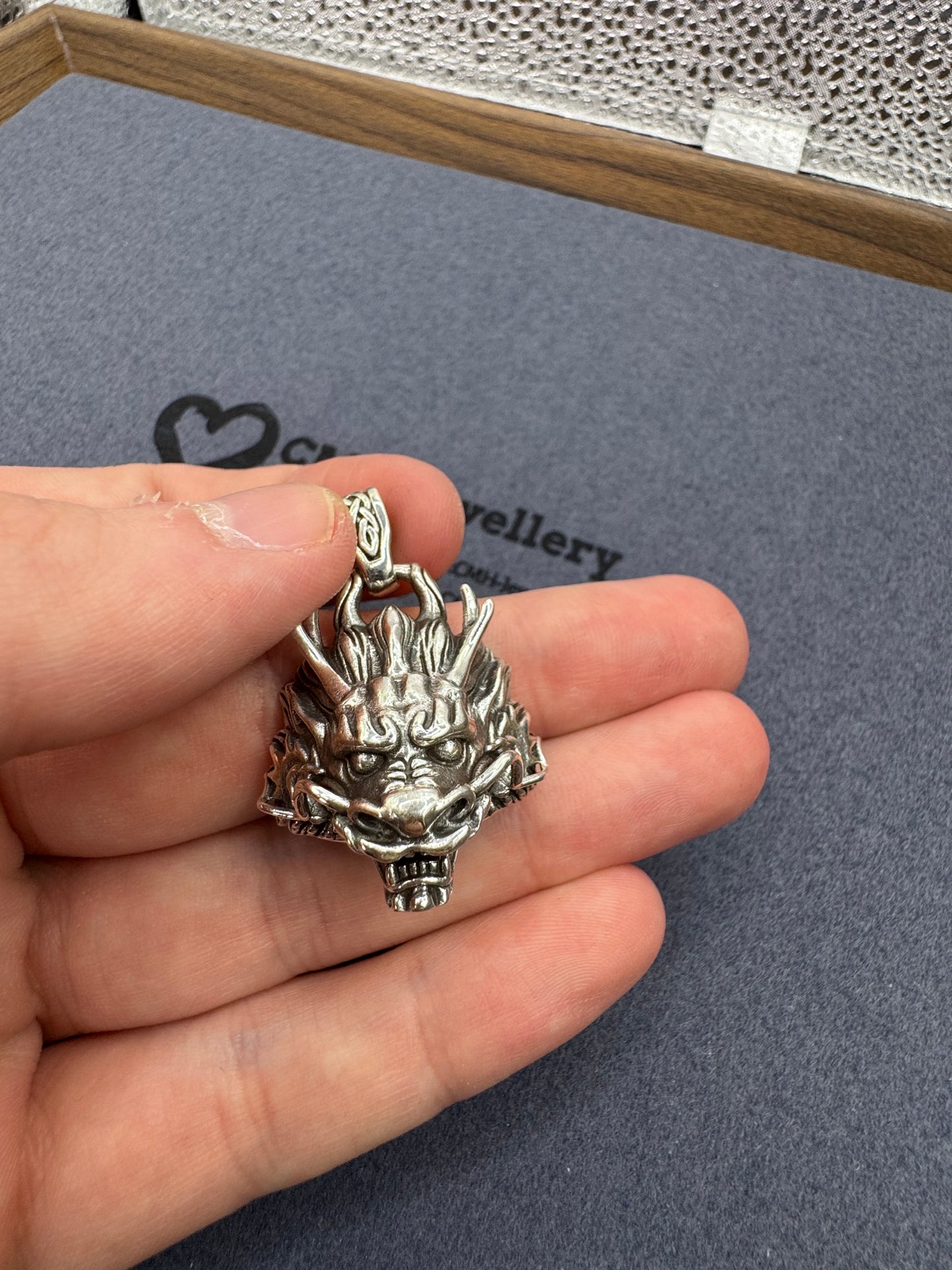 Sterling Silver Dragon Head Pendant 🐲