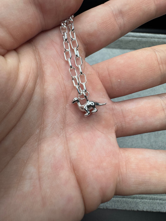 Sterling Silver Dinosaur Charm Pendant (Chain optional)