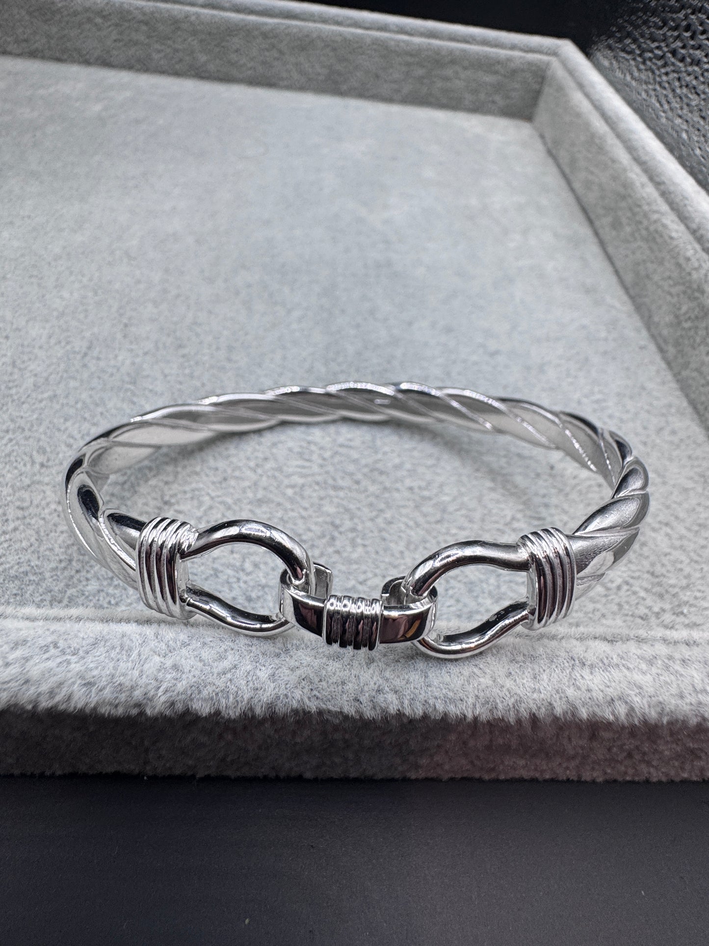 Sterling Silver Double Hook Bangle