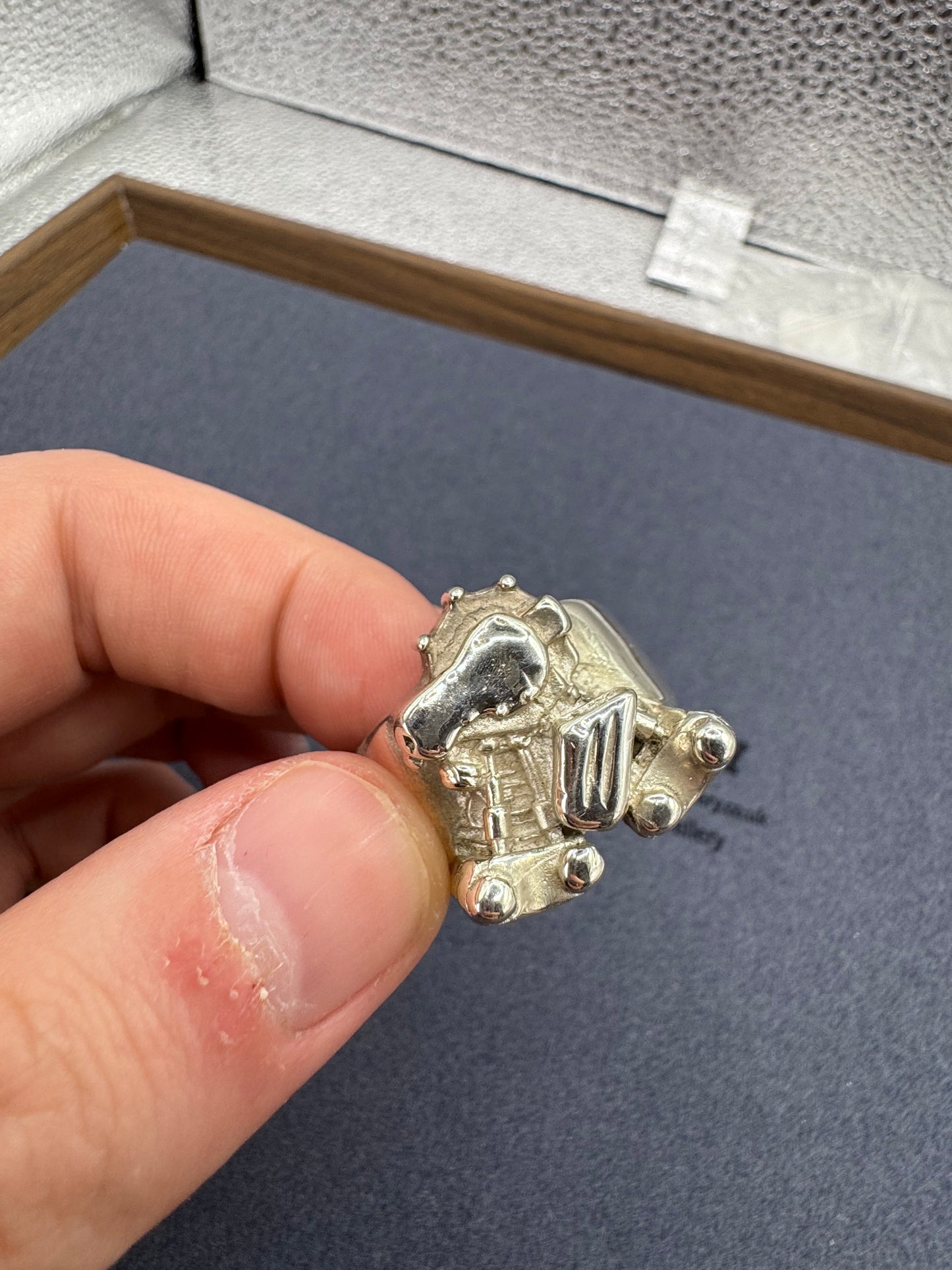 Sterling Silver Motorcycle Engine Ring
