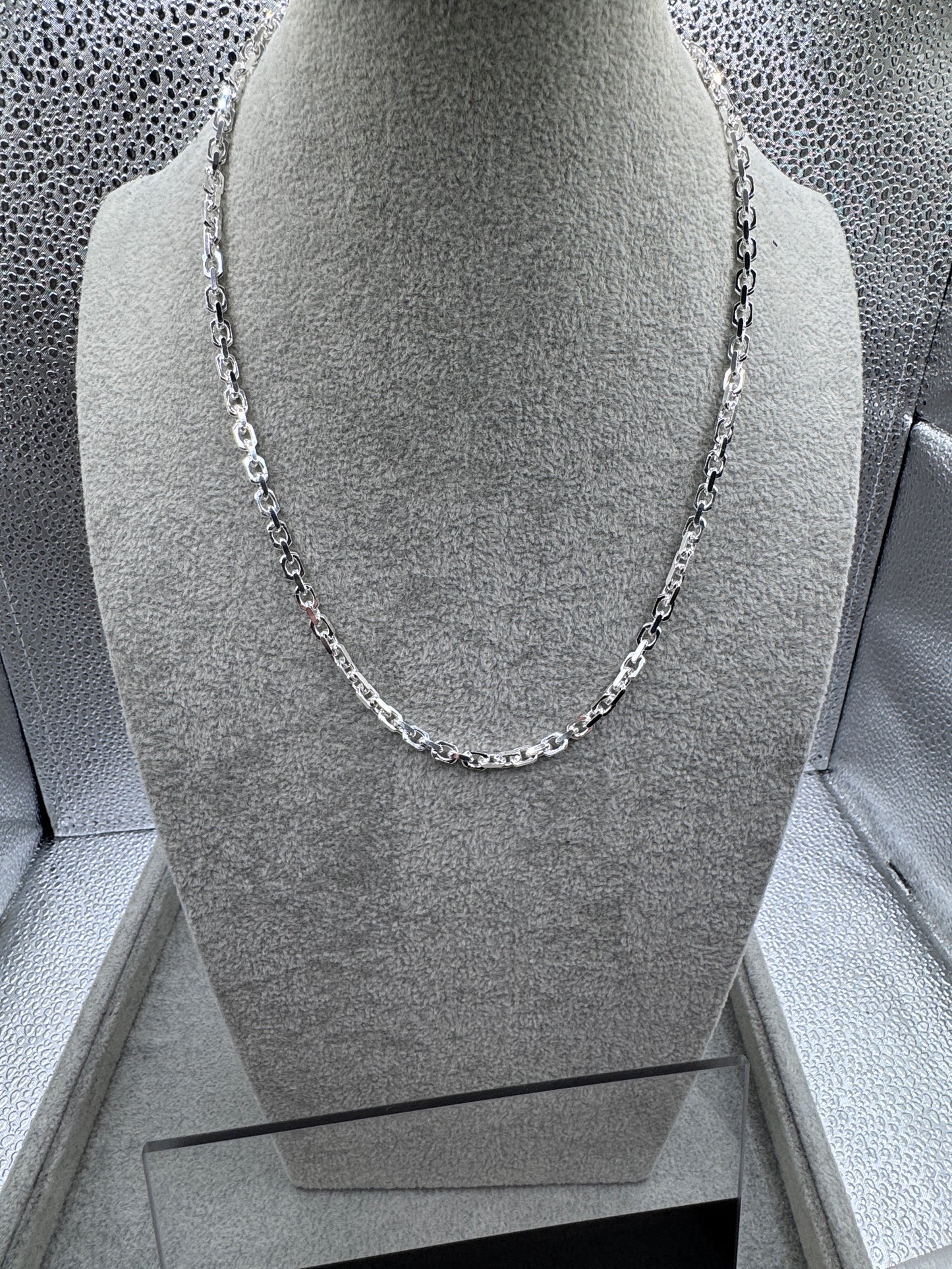 Sterling Silver Diamond Cut Belcher Chain 4mm