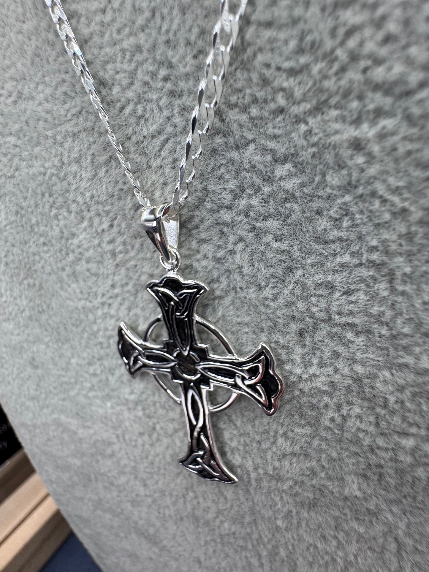 Sterling Silver Celtic Knot Cross 47.5mm
