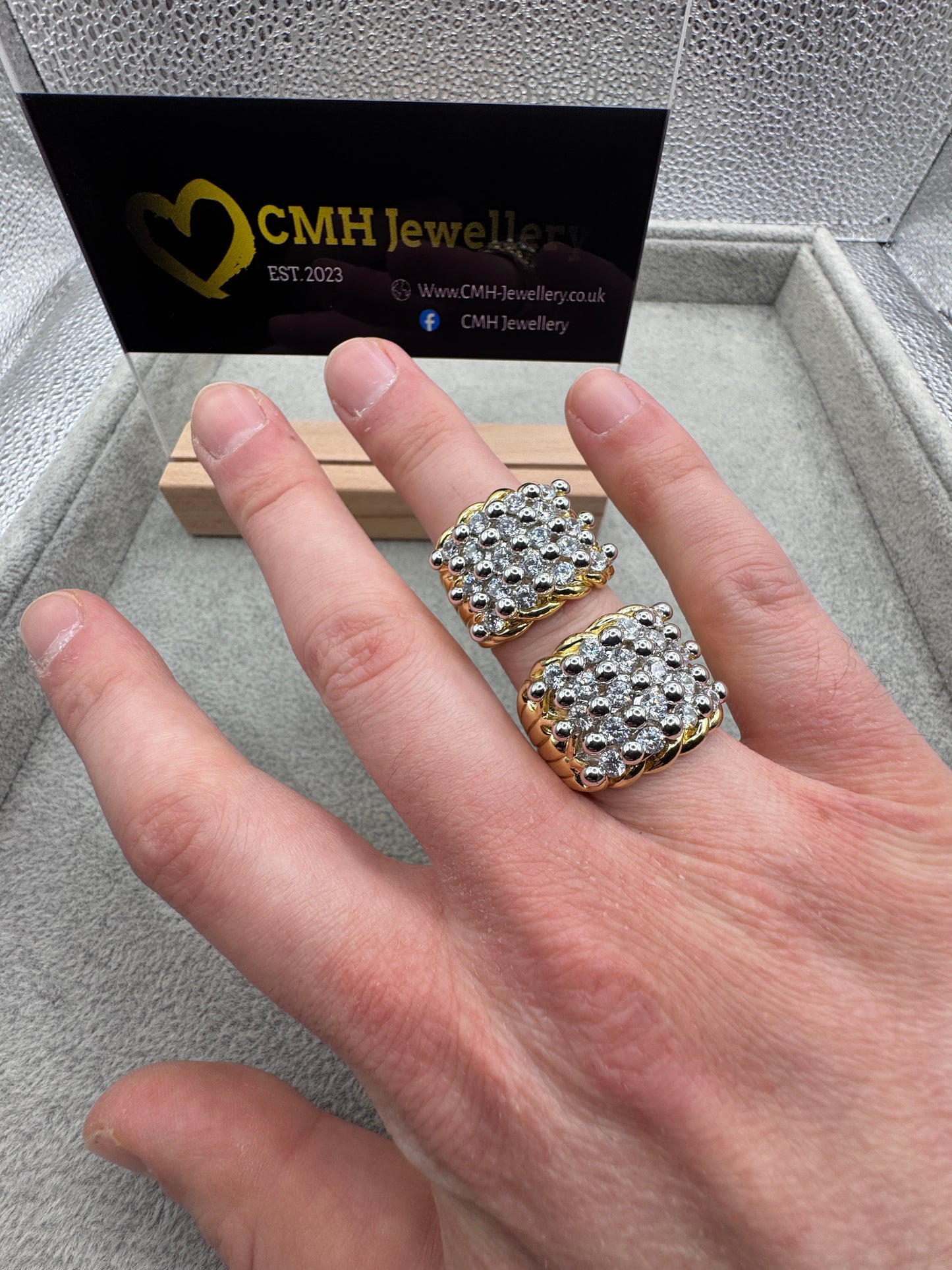 GP Sterling Silver CZ Keeper Ring