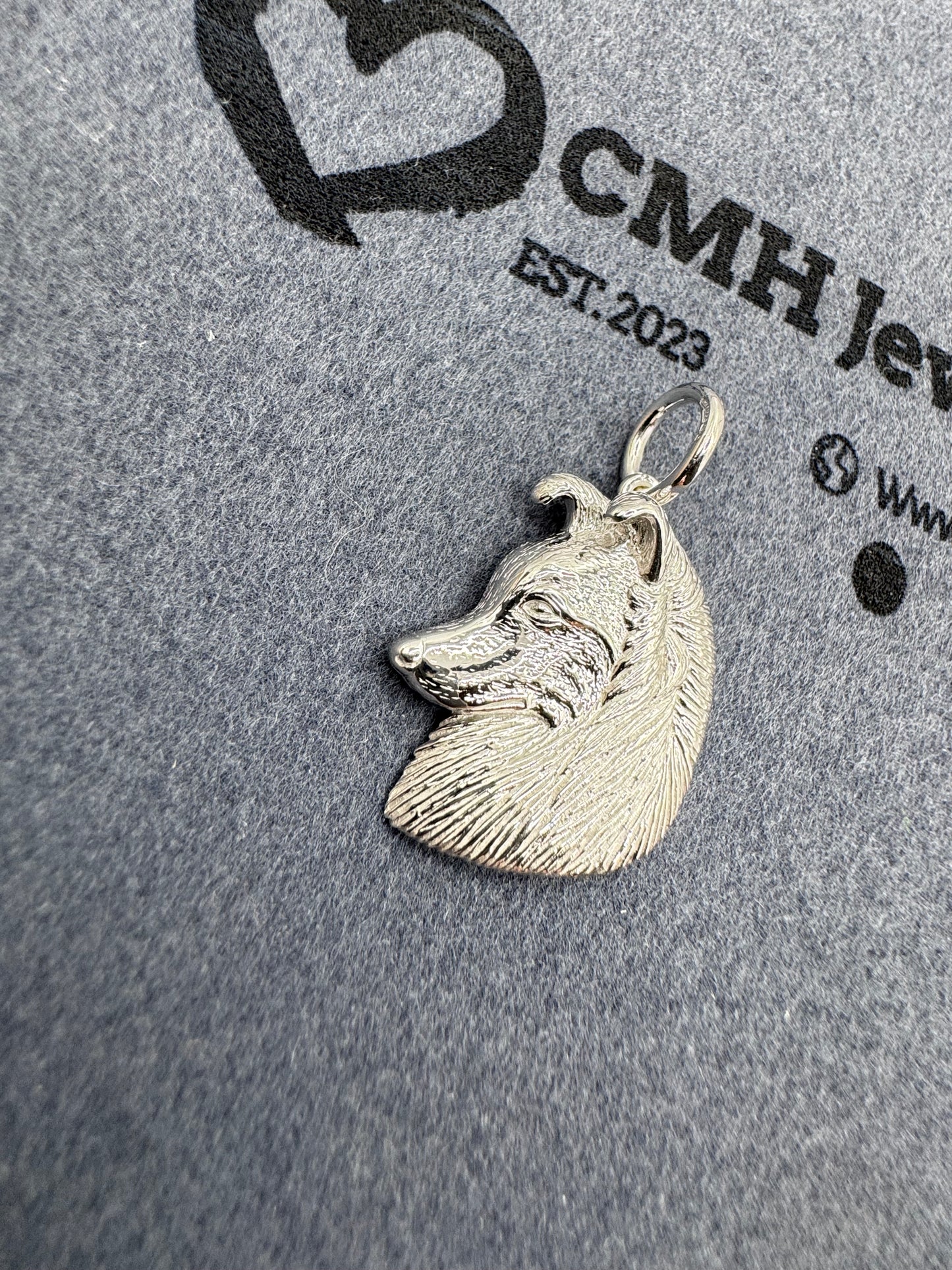 Sterling Silver Shetland Sheepdog Pendant 27.5mm