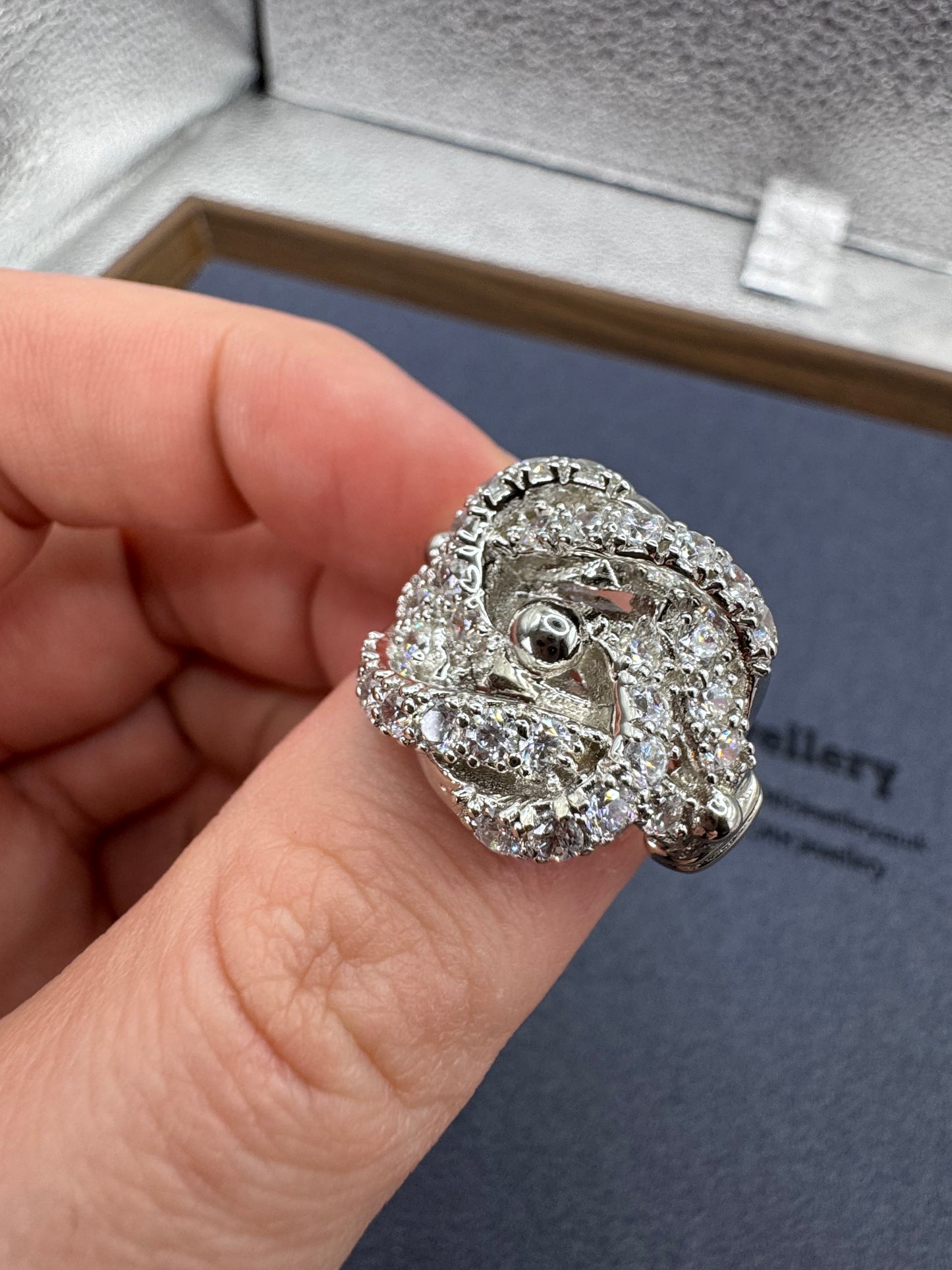 Sterling Silver Small Cz Knot Ring