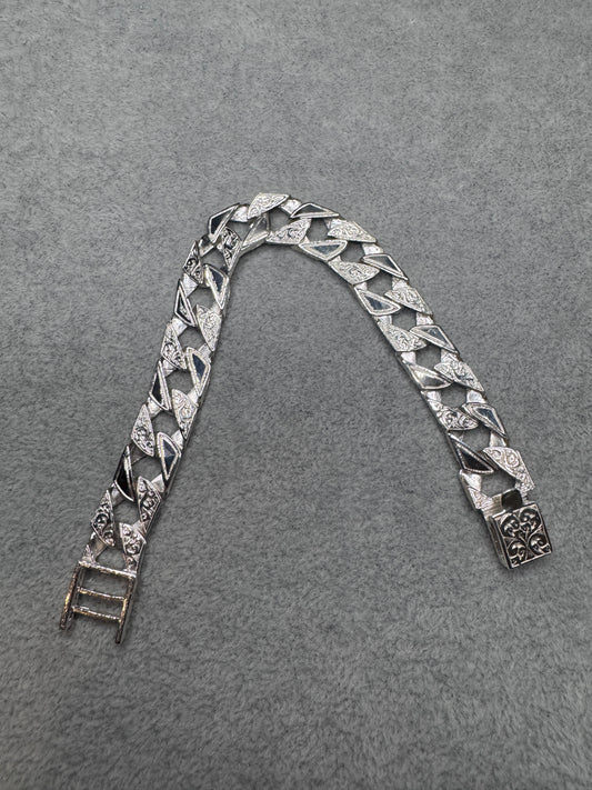 Sterling Silver Patterned Chaps Bracelet
