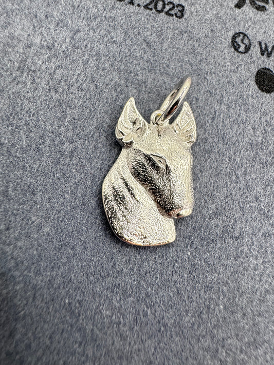 Sterling Silver Bull Terrier Pendant 24mm