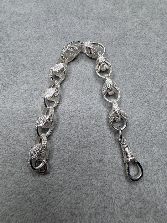 Large Sterling Silver Tulip Bracelet 13mm